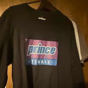 Prince Tennis Black Logo Crewneck Sweatshirt Men’s L NWT